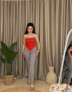 بجامه احمر مقلم
