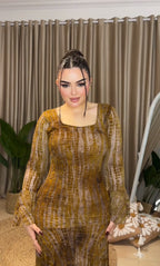 فستان تول مطبوع