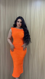 Orange Glass Bead Dress