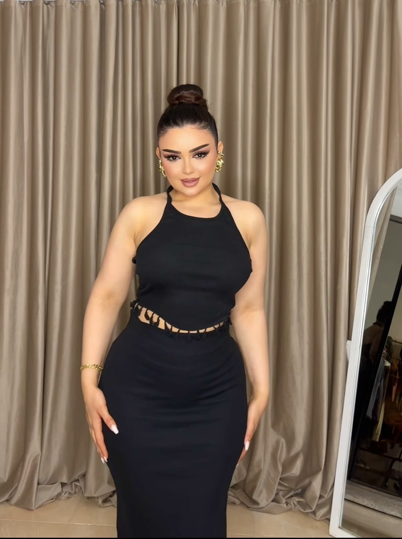 Black ribbed set
