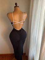 black lycra dress