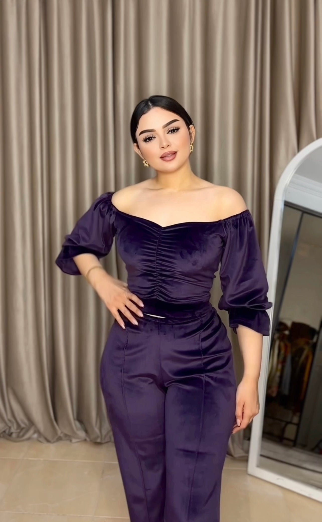 mauve velvet pajamas