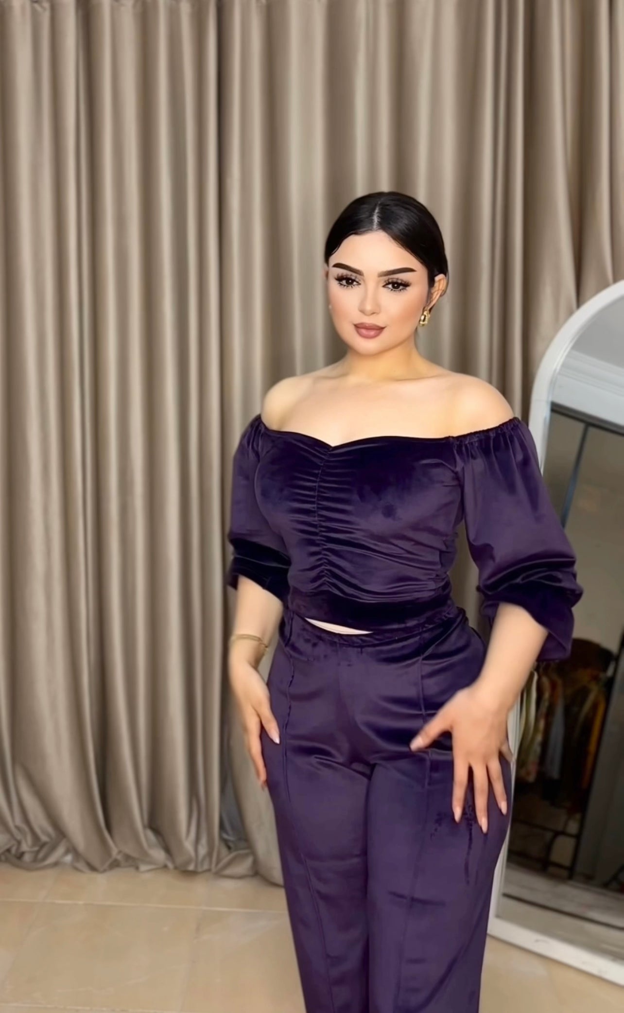 mauve velvet pajamas