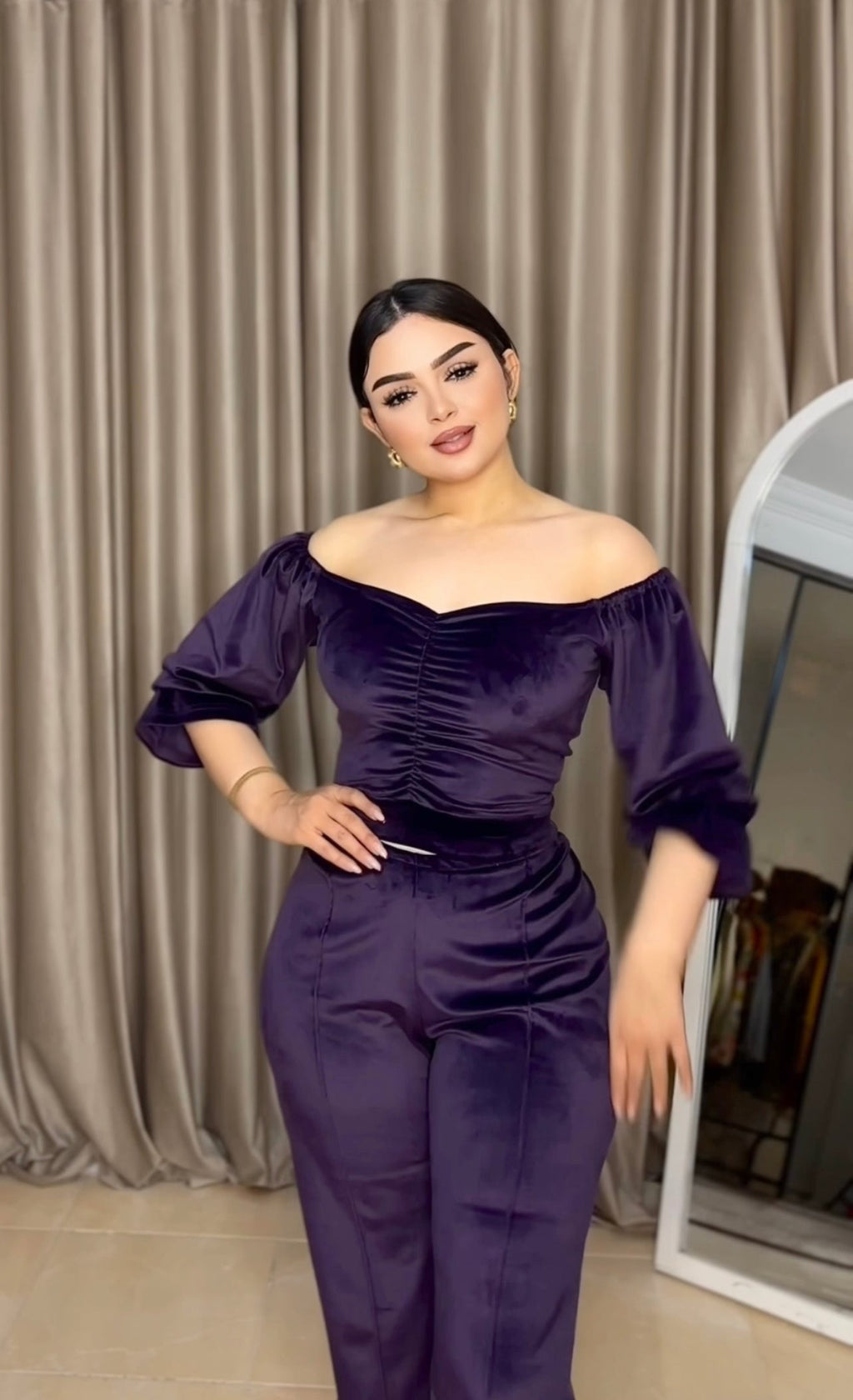 mauve velvet pajamas