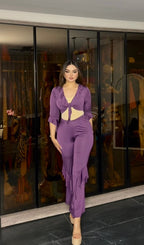 Butter two-piece mauve pajamas