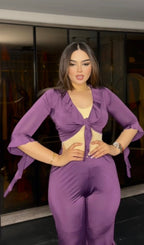 Butter two-piece mauve pajamas