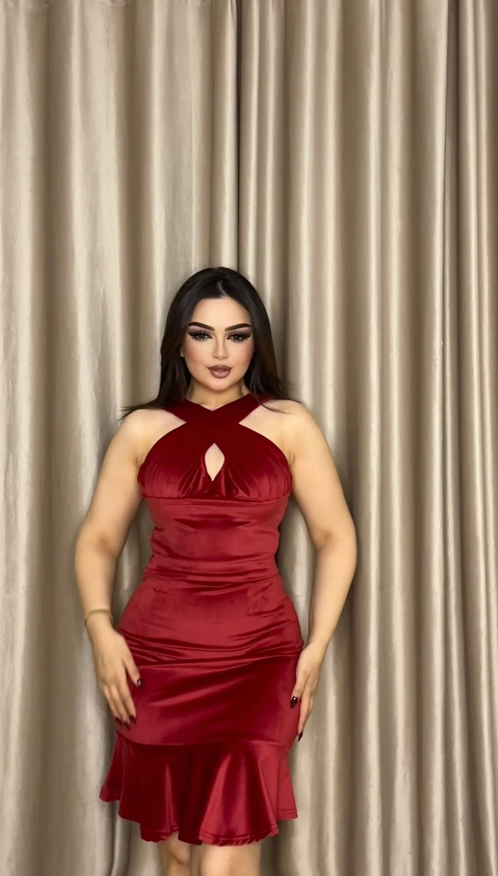Burgundy skirt set