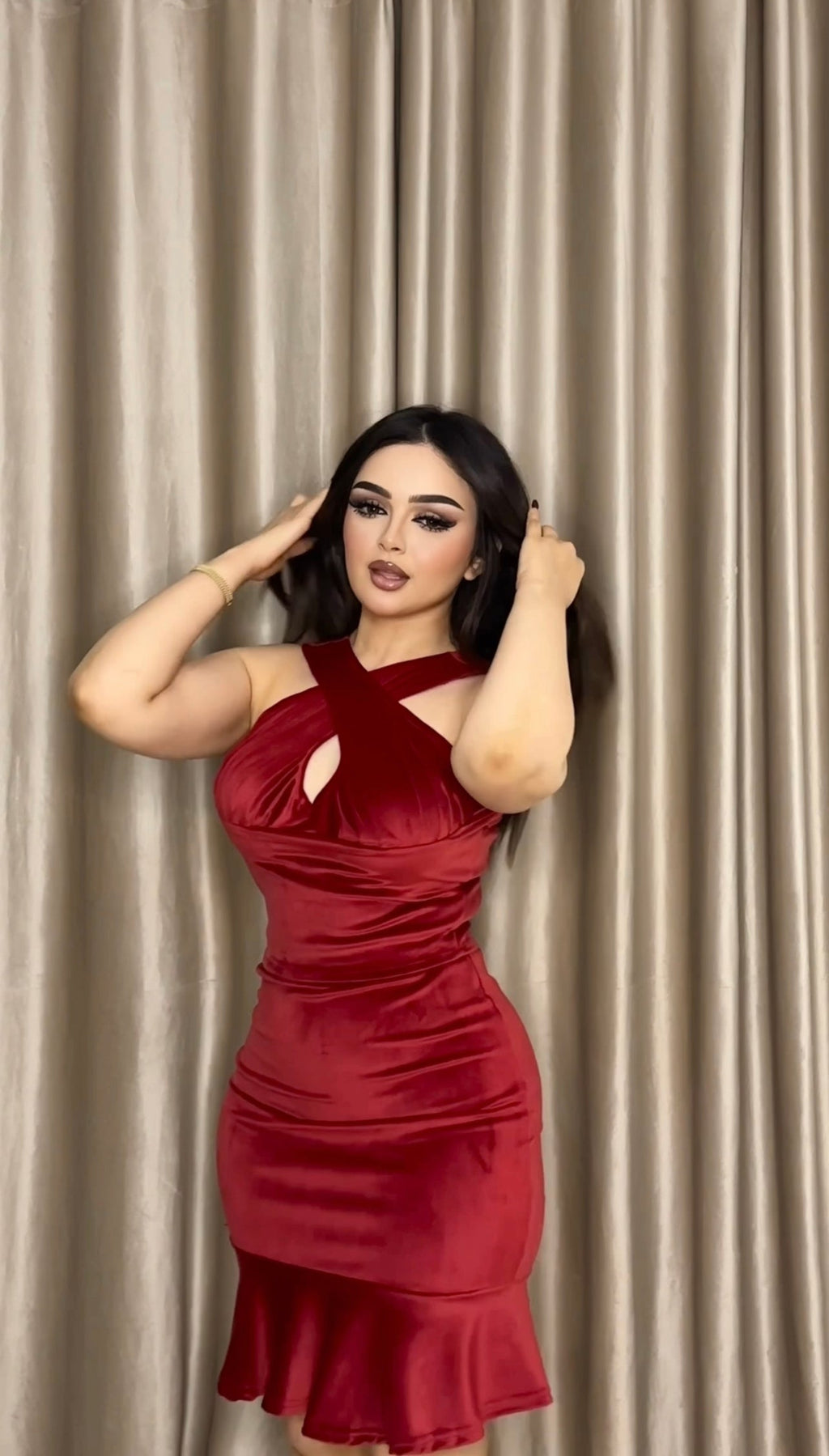 Burgundy skirt set