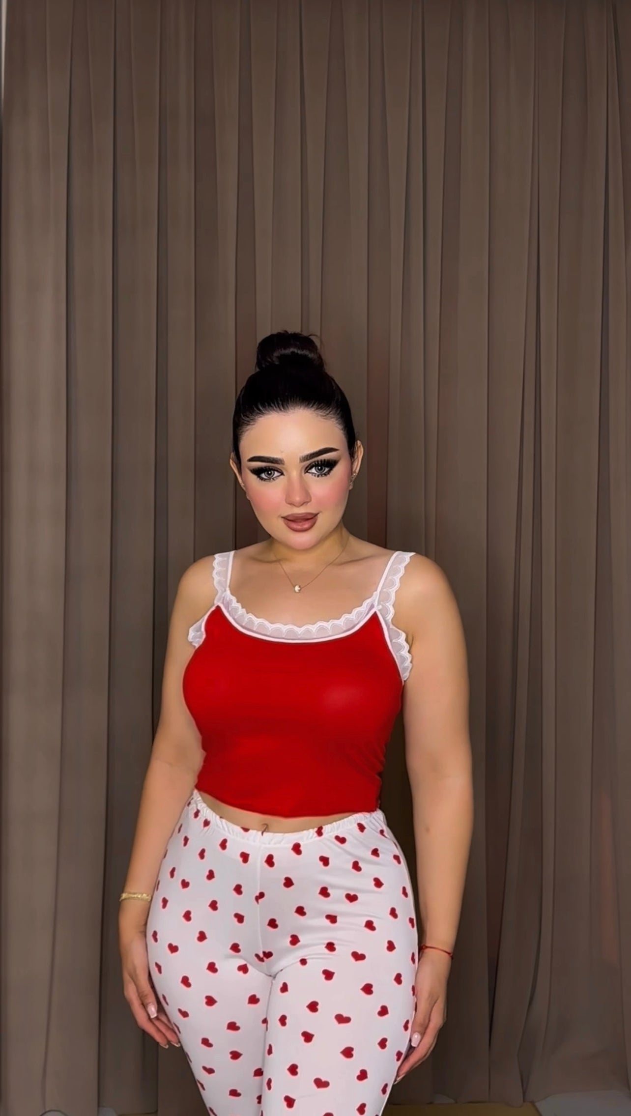 Red Hearts 3-Piece Pajama Set