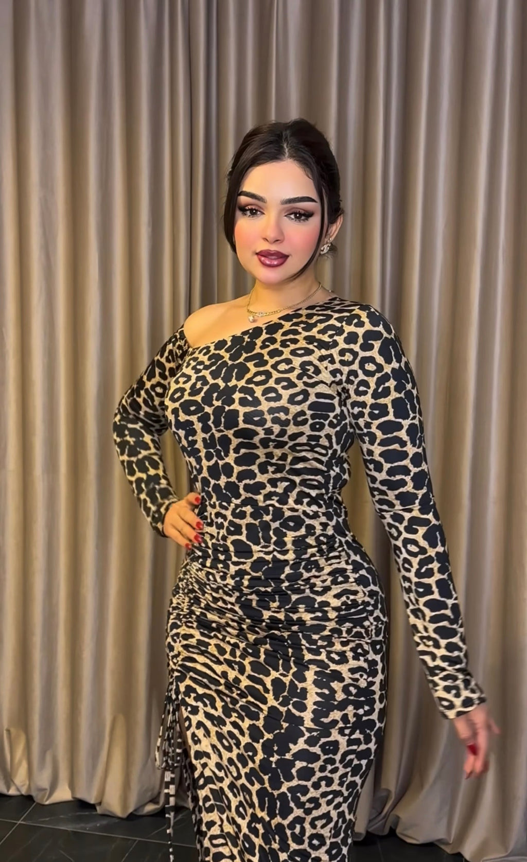 Tiger print tight dress