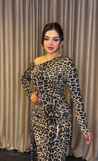 Tiger print tight dress