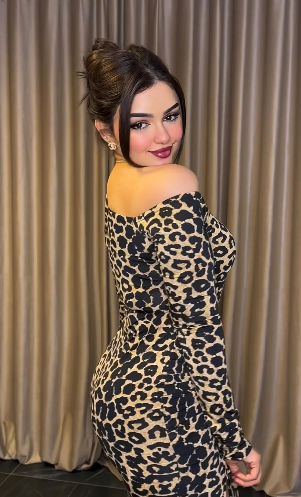 Tiger print tight dress