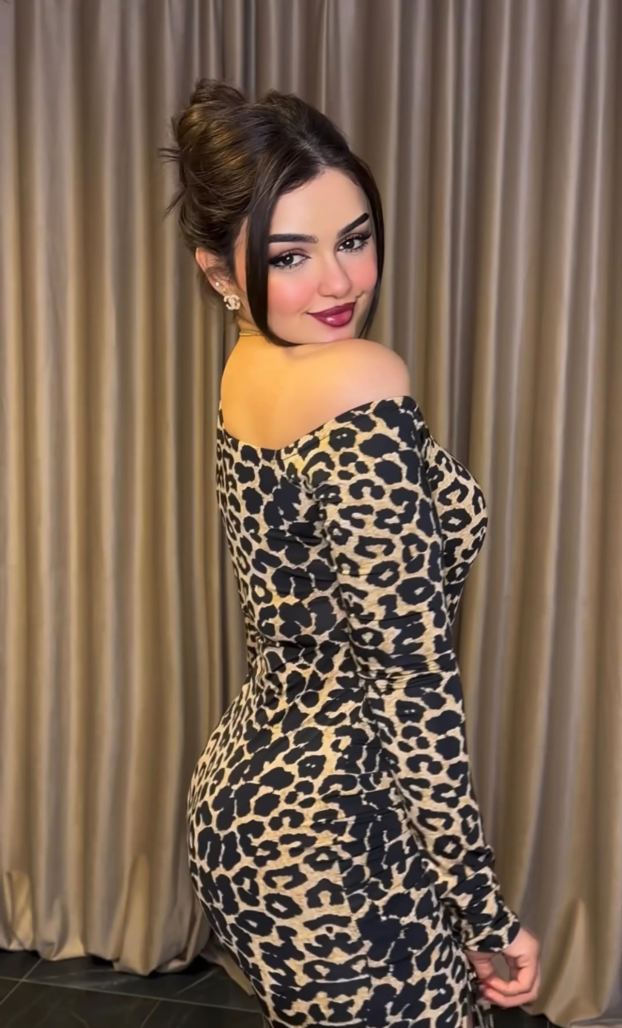 Tiger print tight dress
