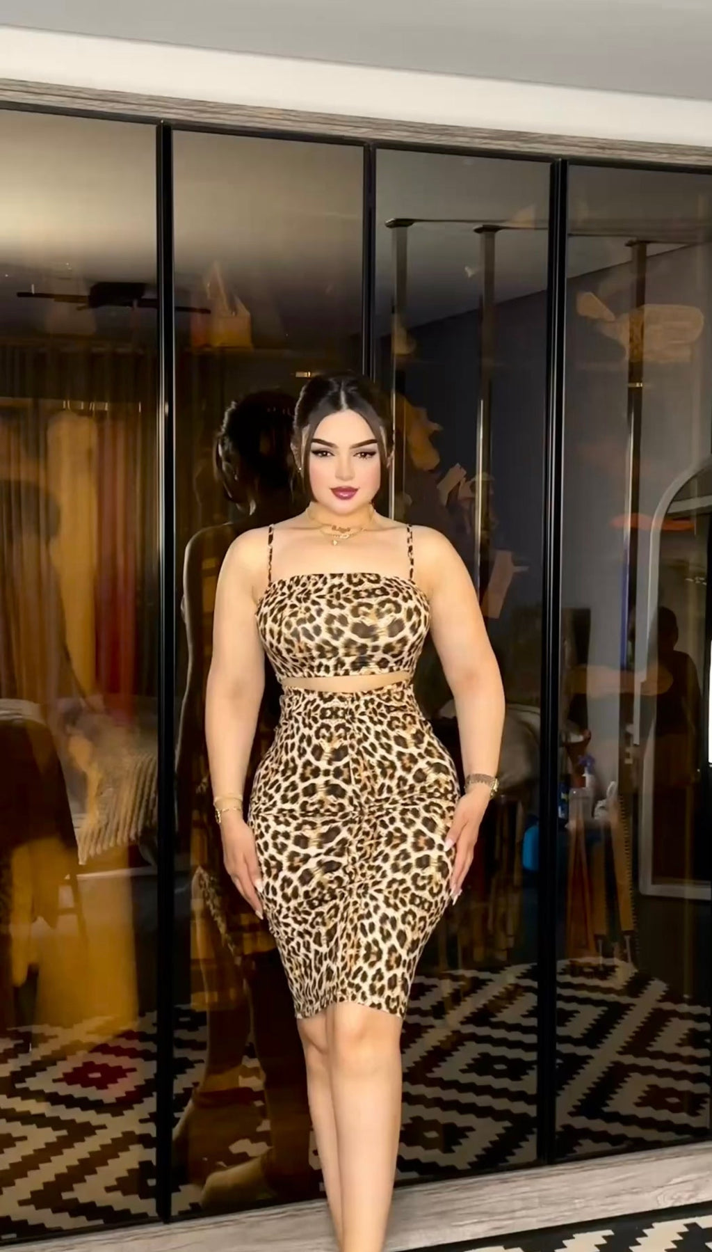Tiger skirt and crop top set