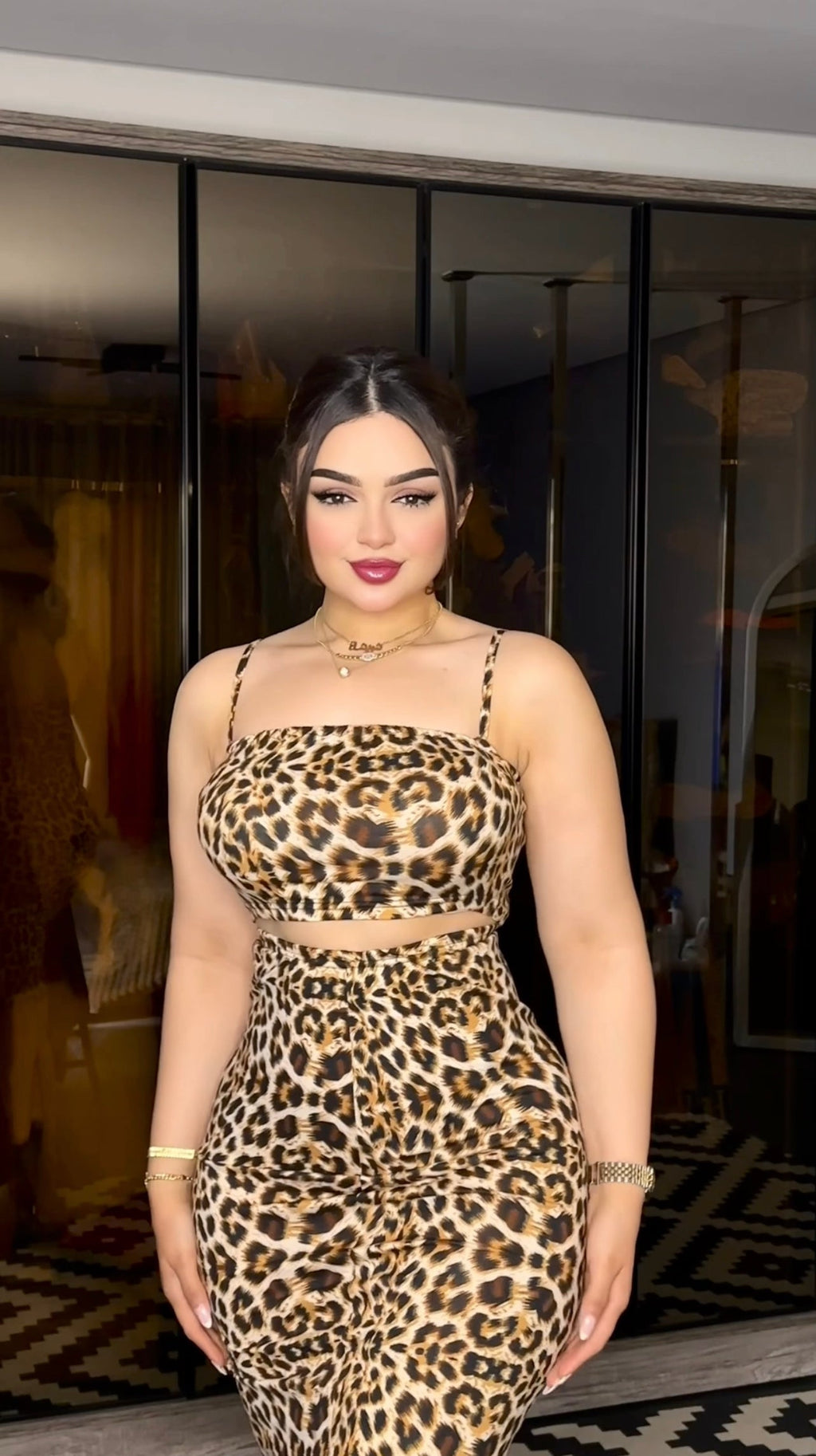 Tiger skirt and crop top set