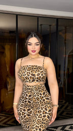 Tiger skirt and crop top set