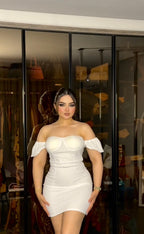 Short padded strapless dress