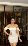 Short padded strapless dress