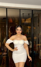 Short padded strapless dress