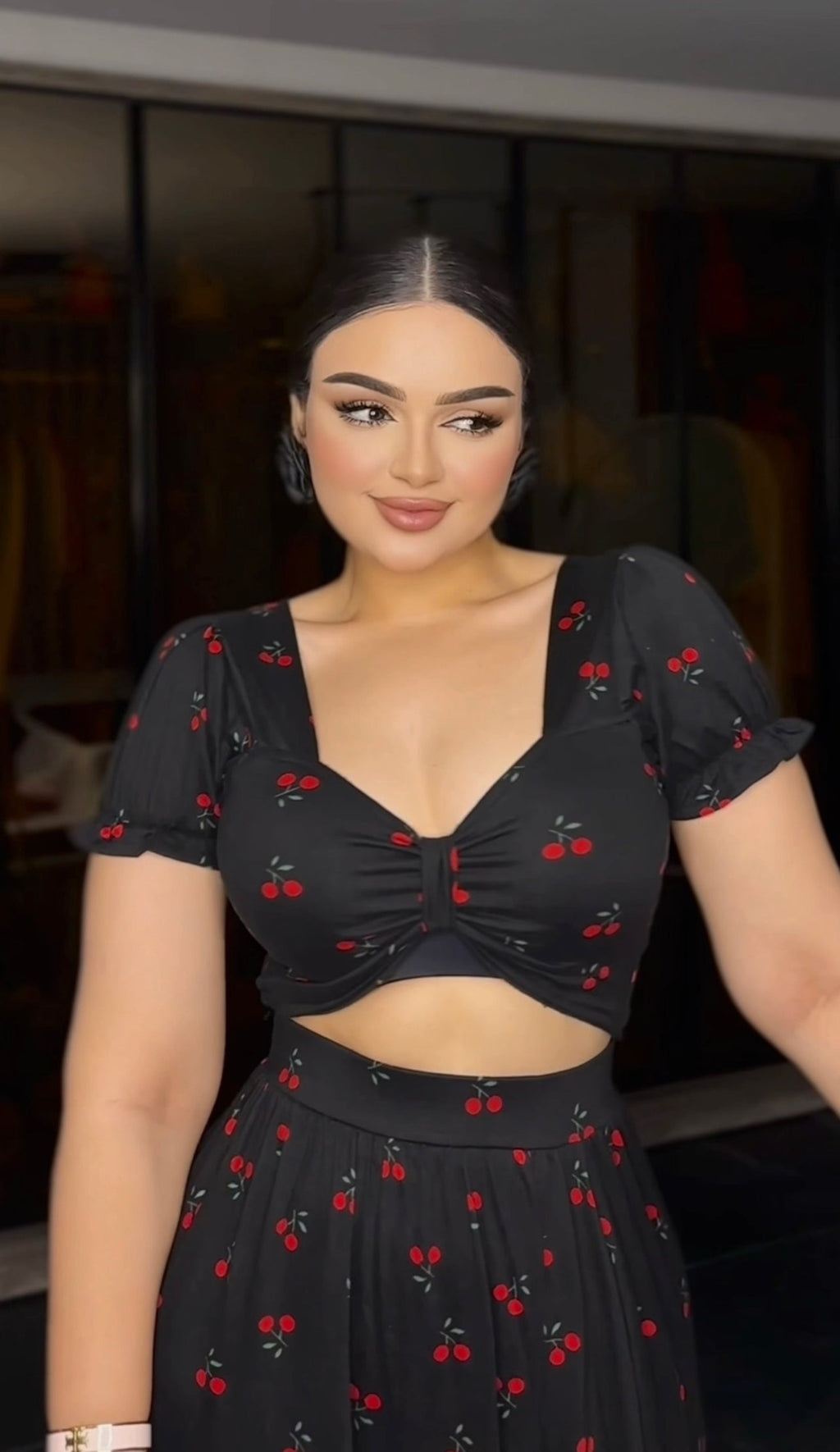 Long black dress set