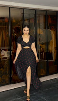 Long black dress set