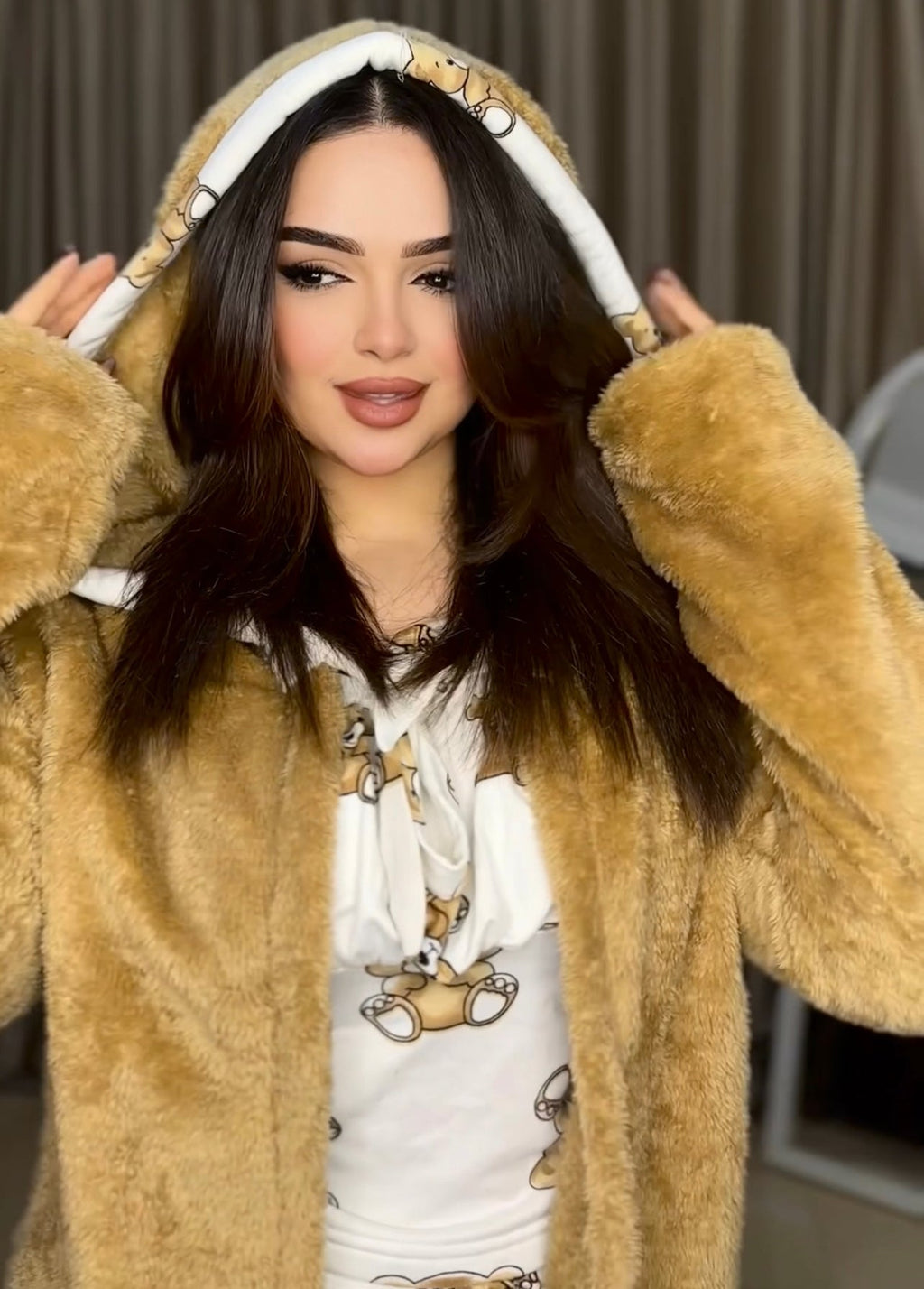 white teddy bear pajamas