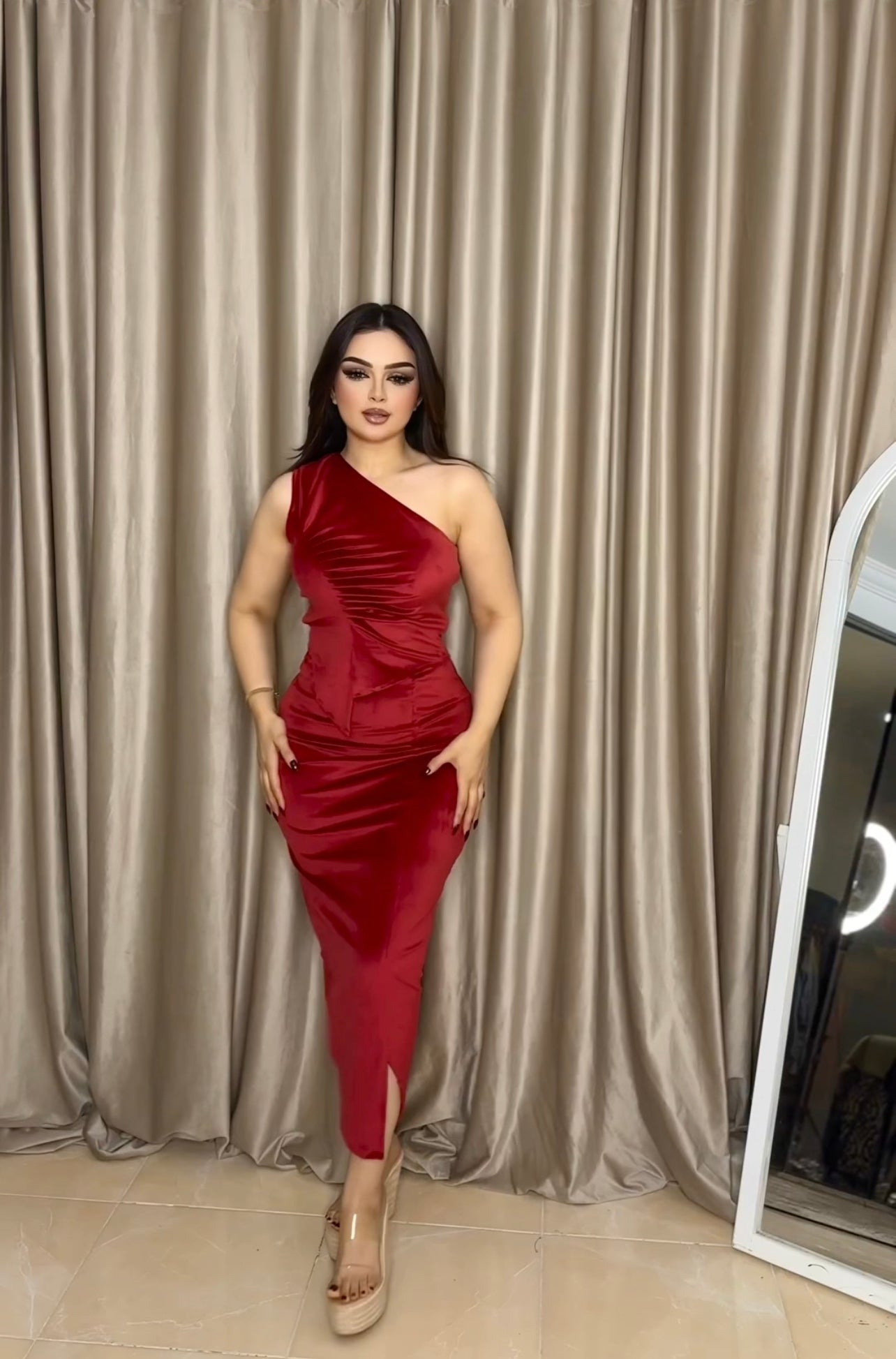 Velvet skirt and top set