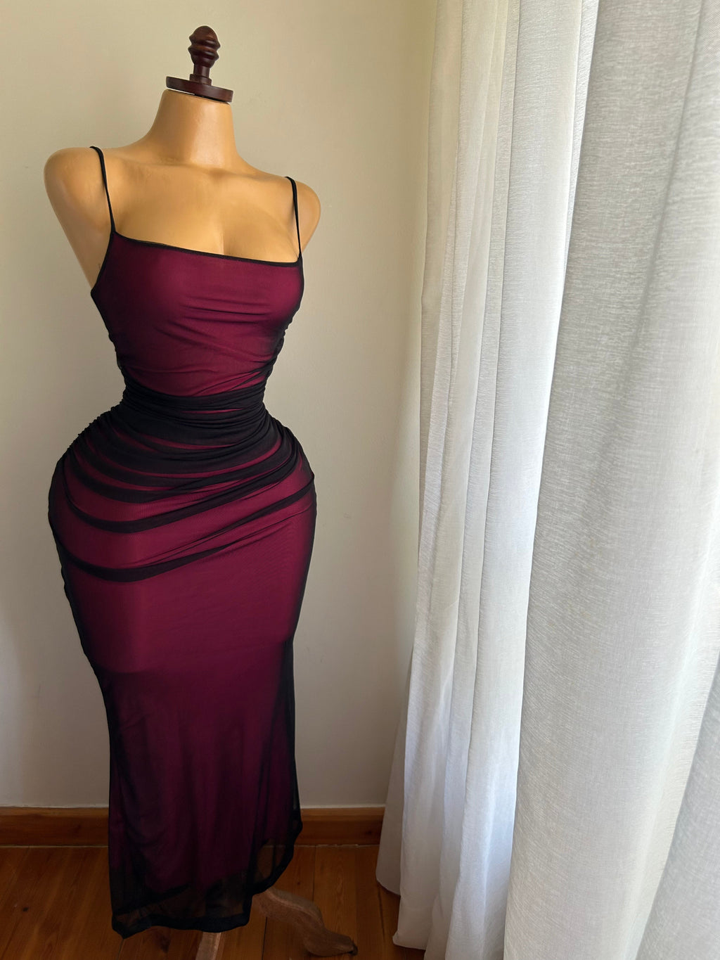 burgundy dress