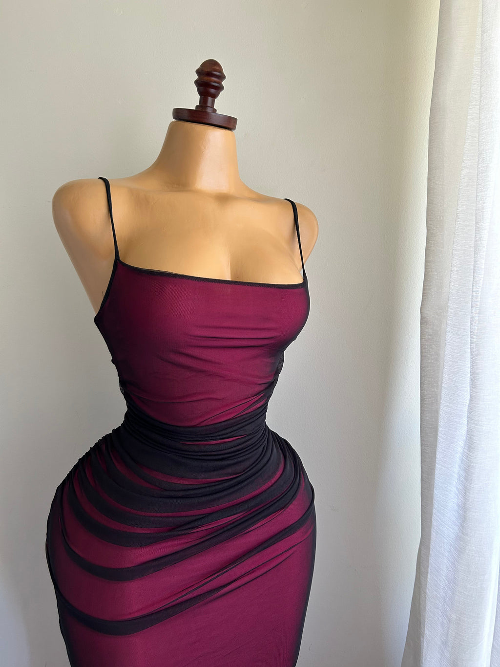burgundy dress