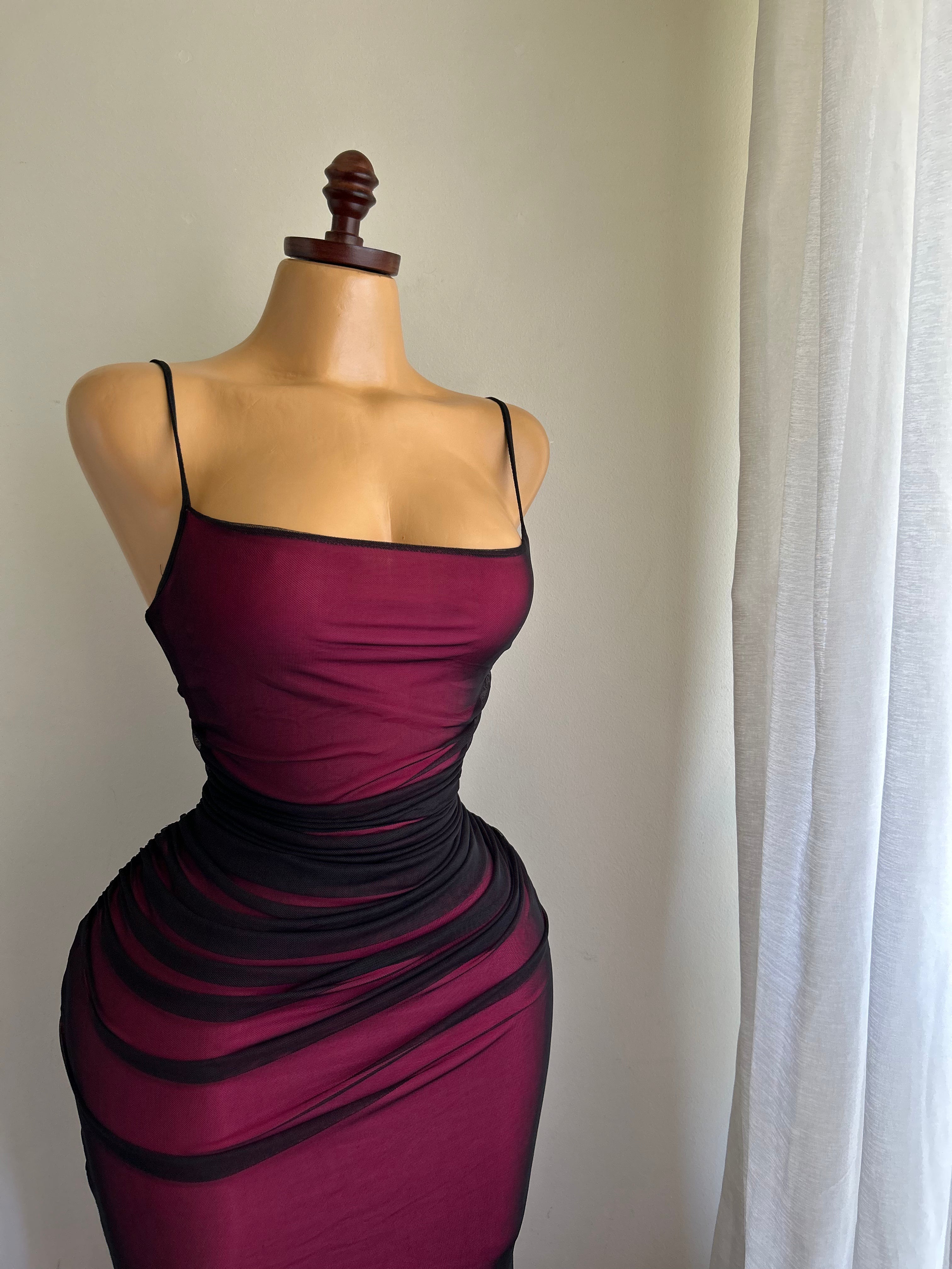 burgundy dress