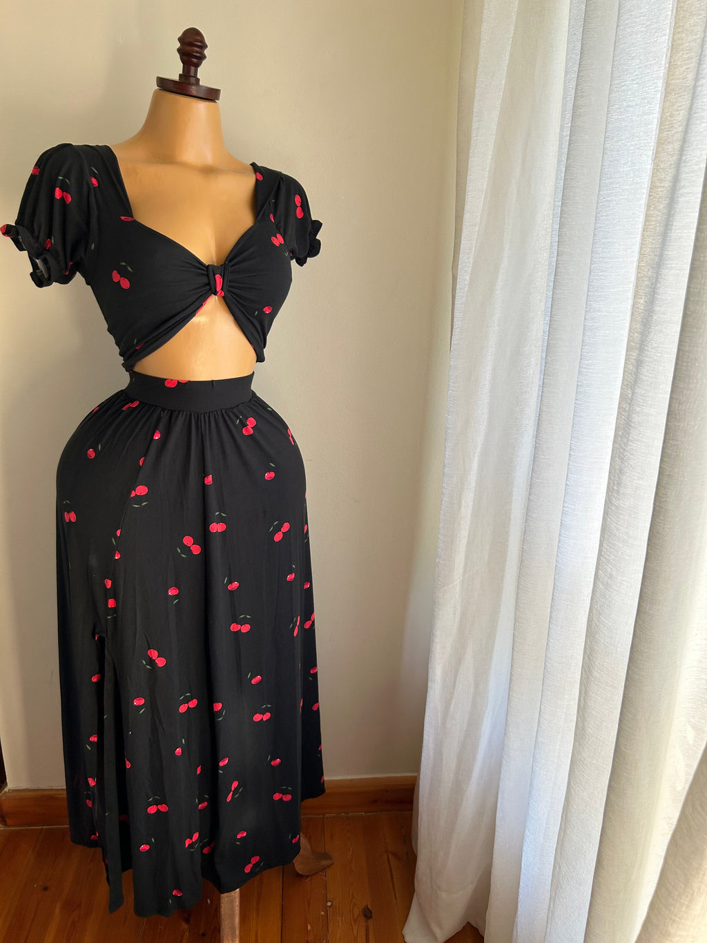 Long black dress set
