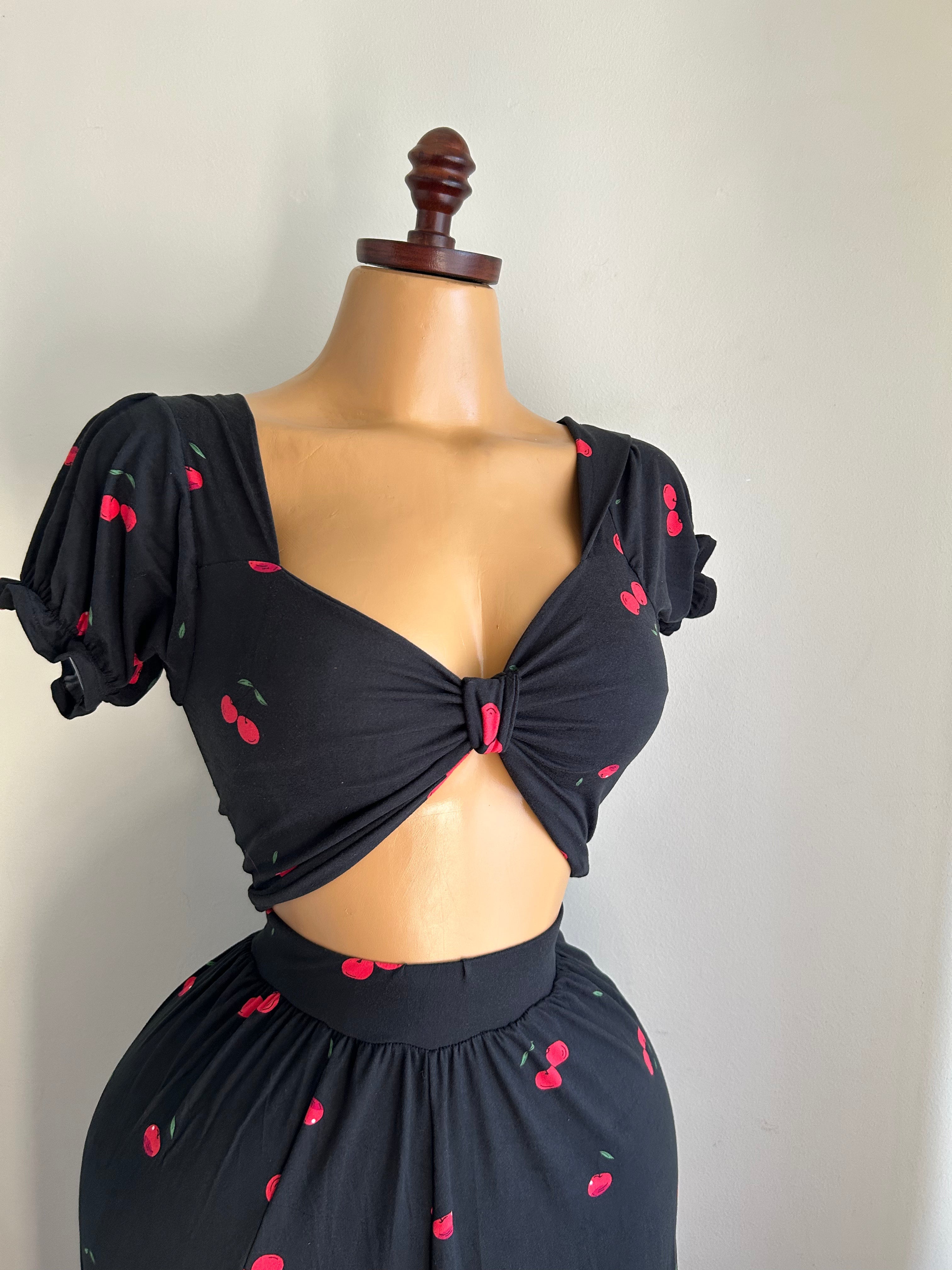 Long black dress set