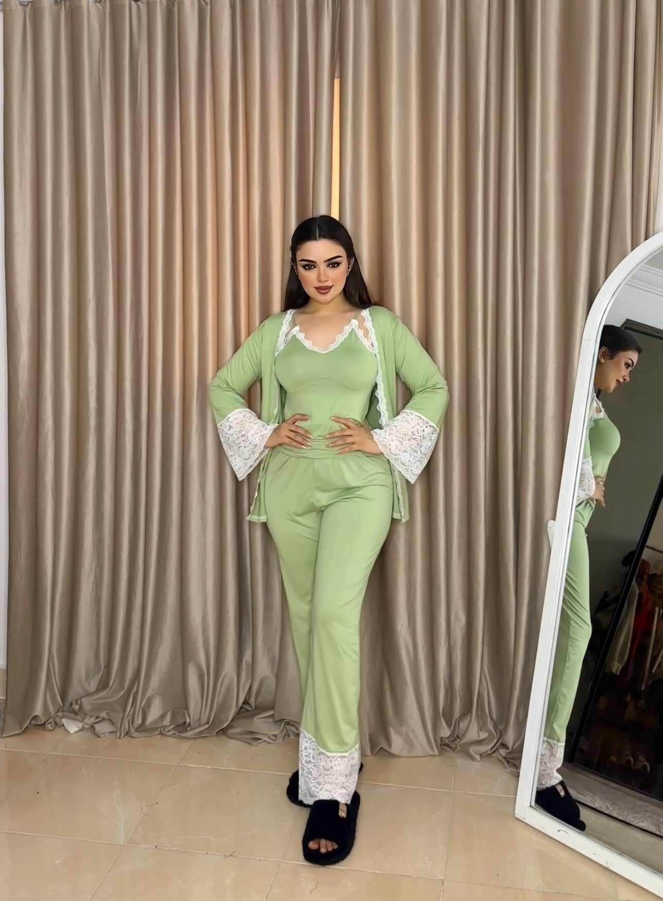 mint lace pajama