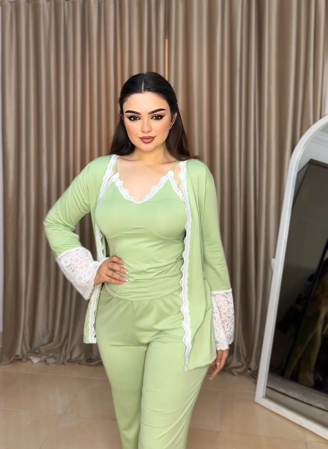 mint lace pajama