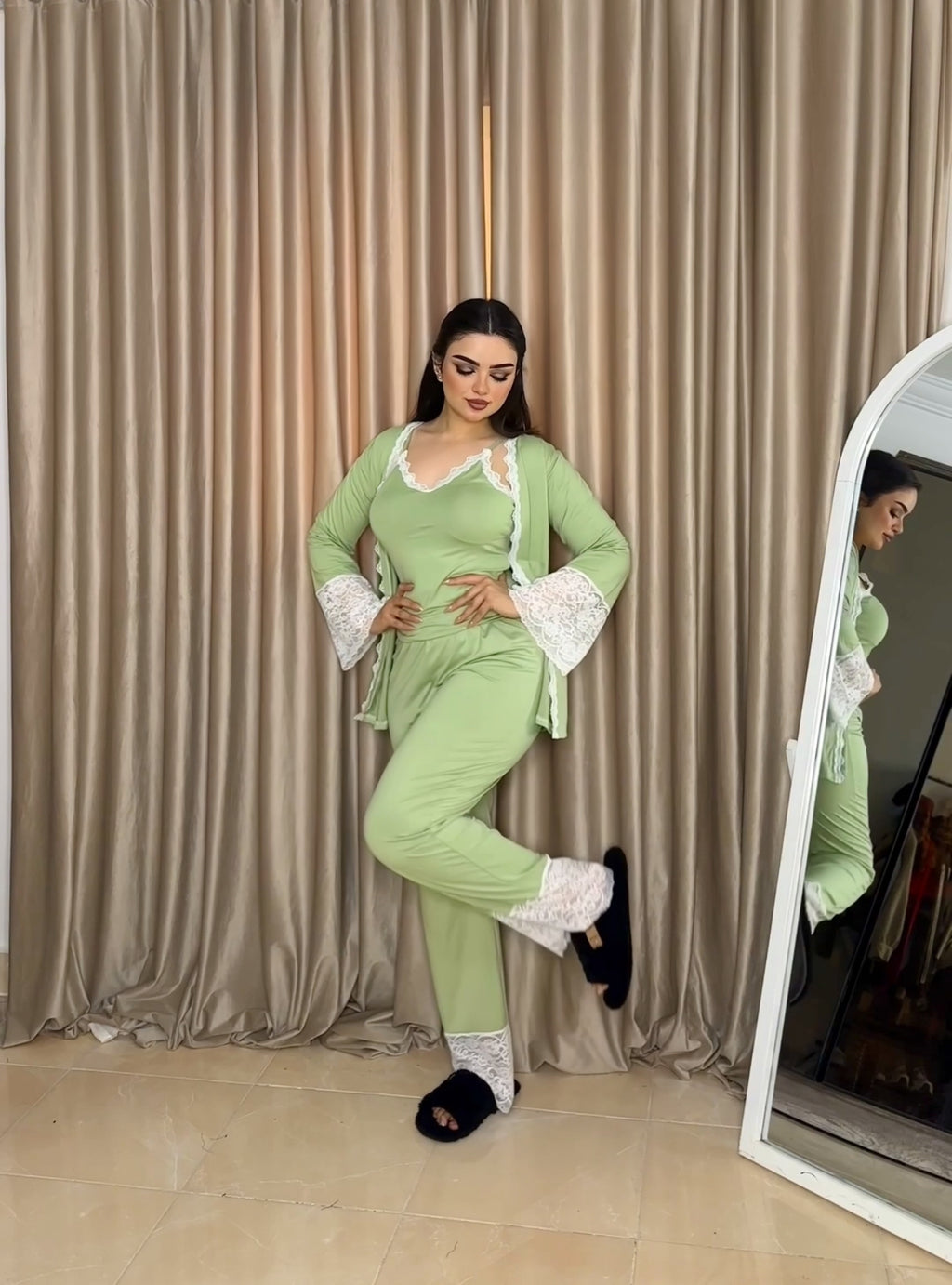 mint lace pajama