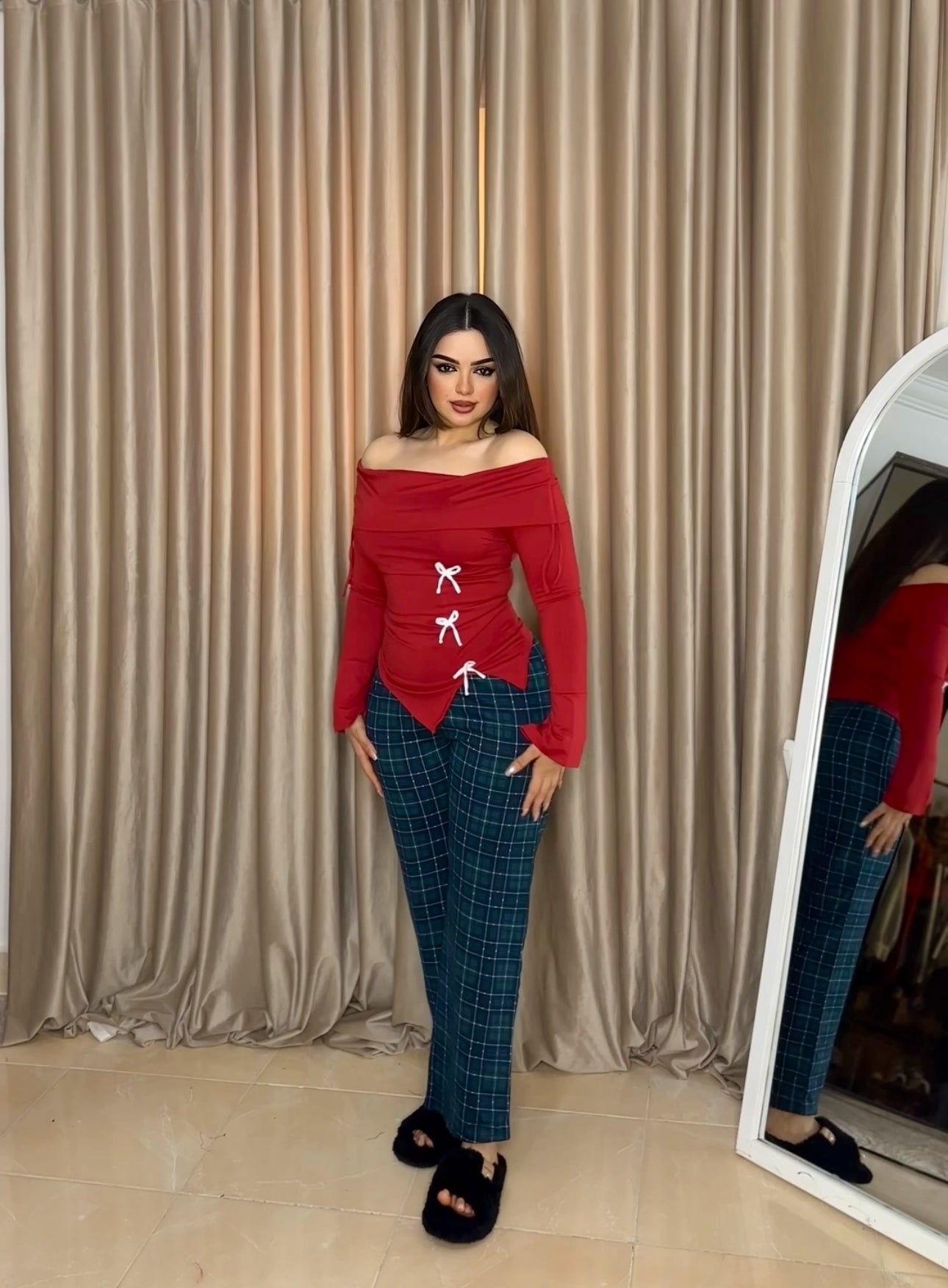 red pajama set