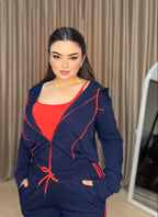 Navy and red 3-piece