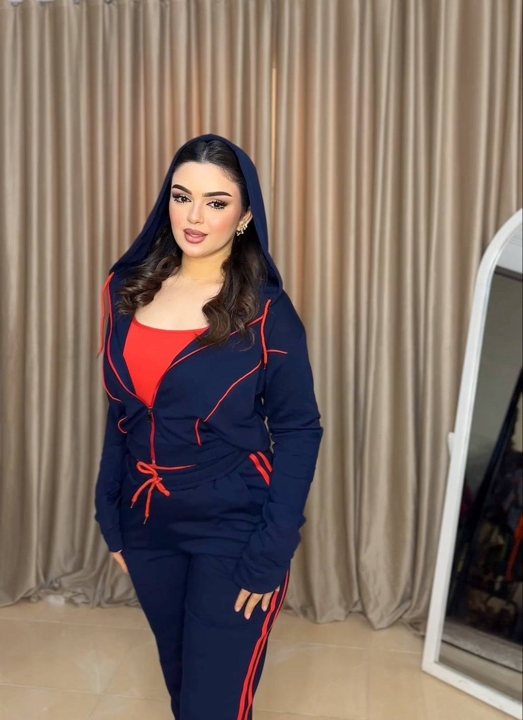 Navy and red 3-piece